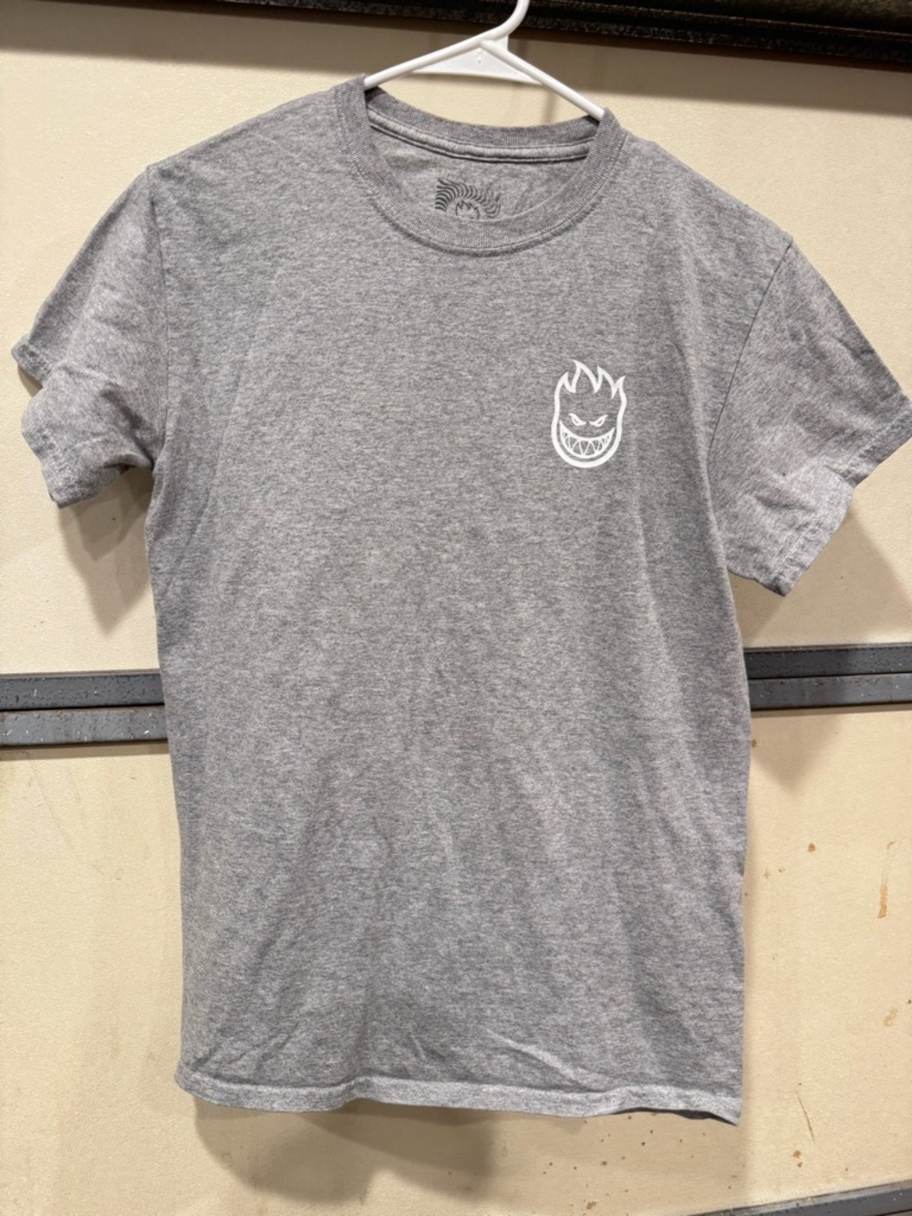 Spitfire Gray Short Sleeve Tee with White Flame‎ Logo